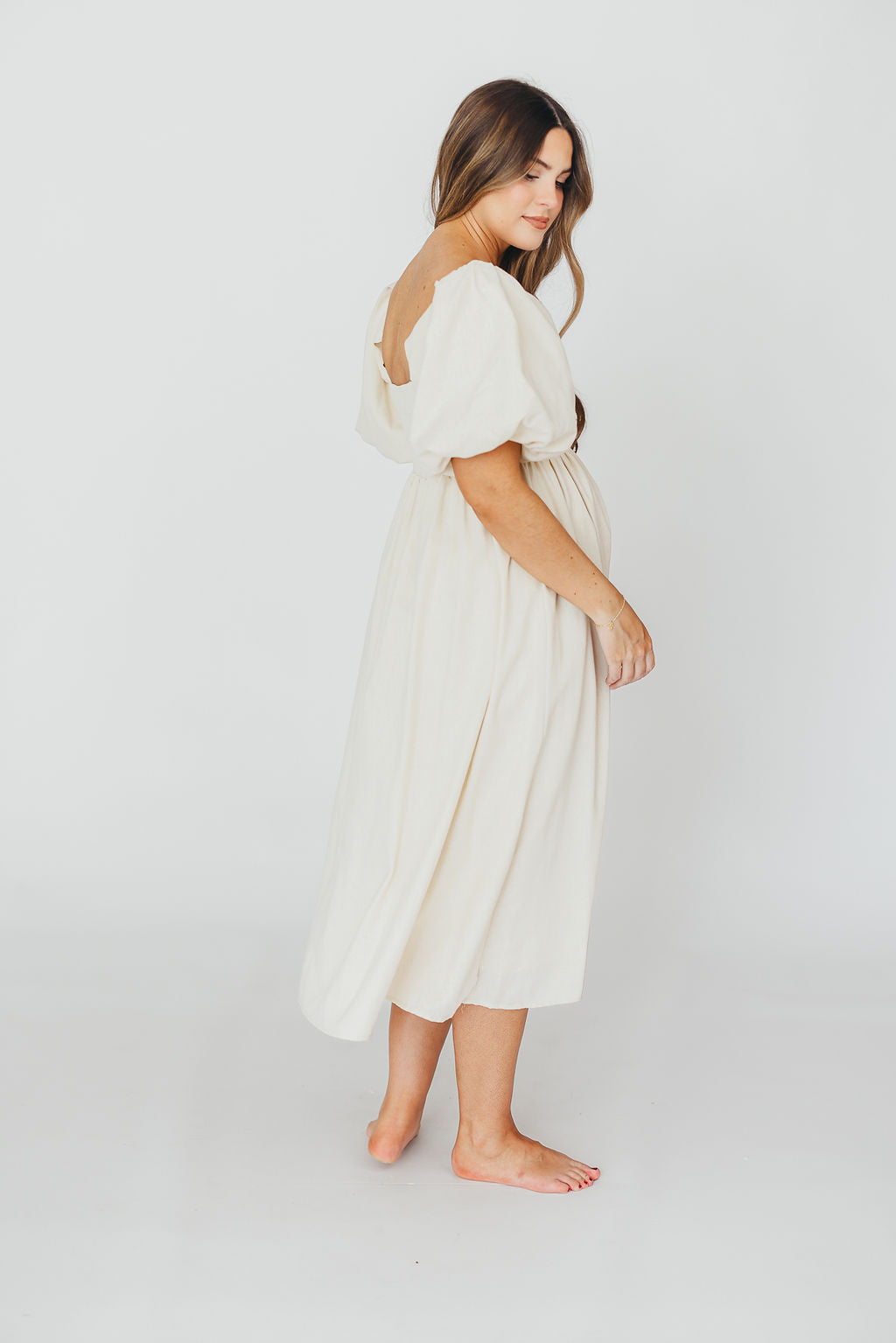 Hamilton Midi Dress in Ivory - Bump Friendly - Restocking in Jan 2026