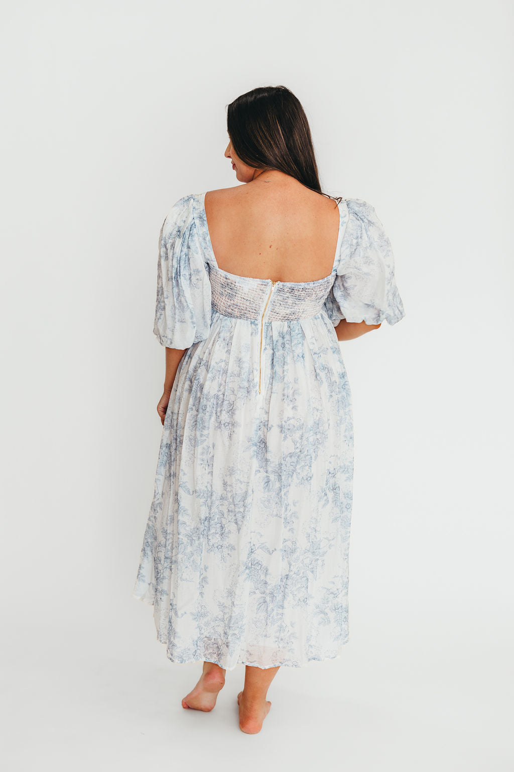 Harlow Maxi Dress in Light Blue Floral - Bump Friendly and Size Inclusive