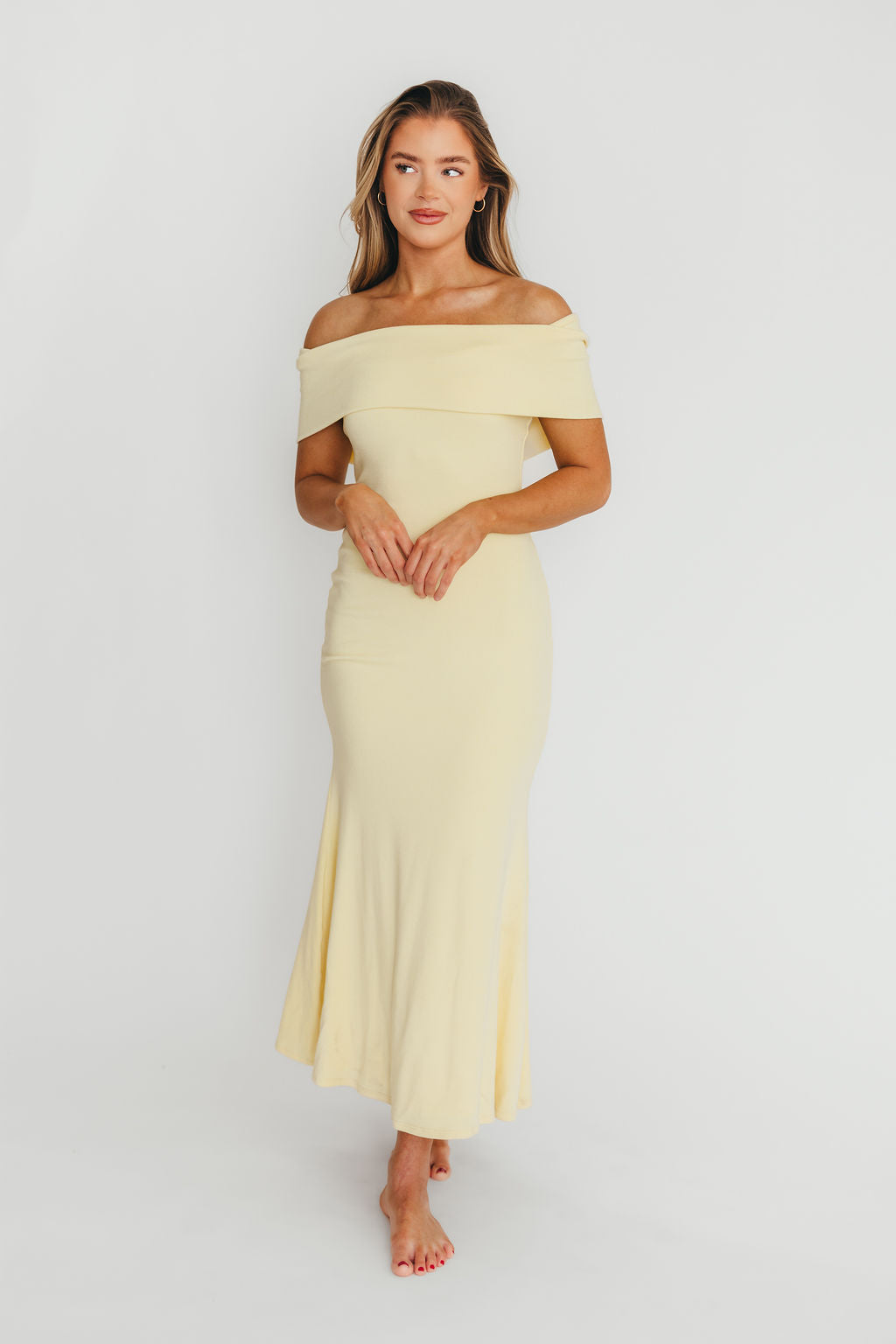 Monroe Dress in Butter Yellow - Bump Friendly