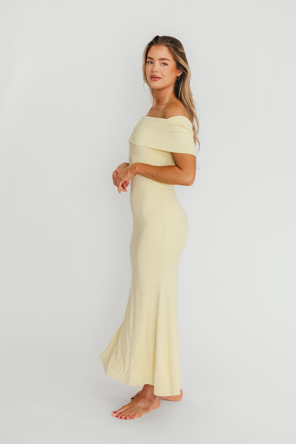 Monroe Dress in Butter Yellow - Bump Friendly