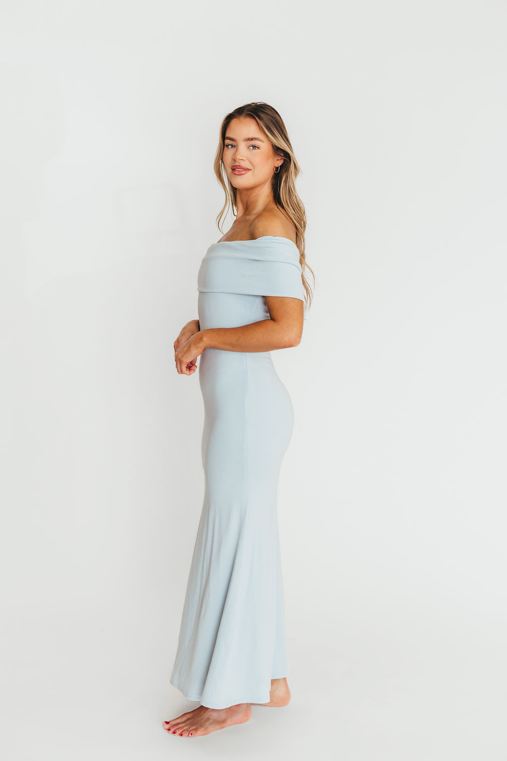 Monroe Maxi Dress in Blue - Bump Friendly