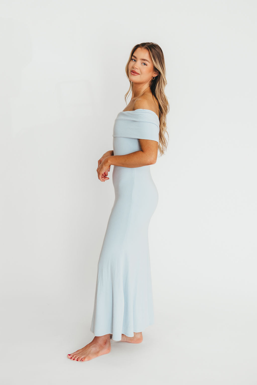 Monroe Maxi Dress in Blue - Bump Friendly
