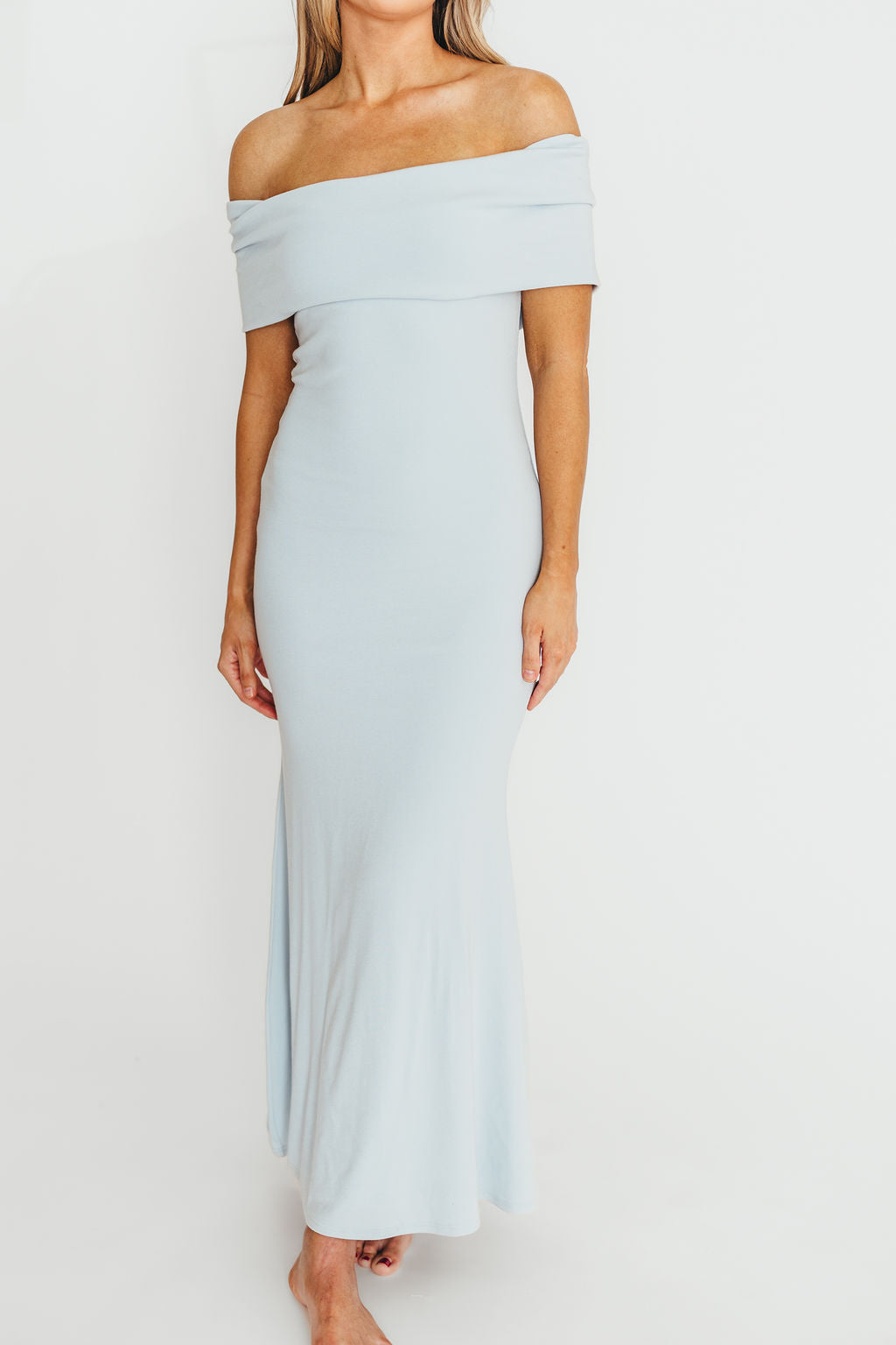 Monroe Maxi Dress in Blue - Bump Friendly