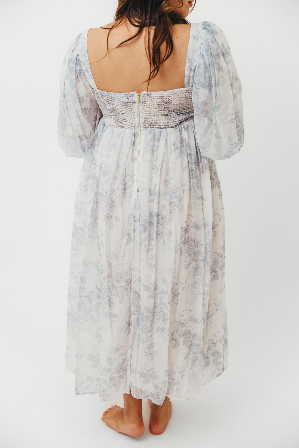 Harlow Maxi Dress in Light Blue Floral - Bump Friendly and Size Inclusive