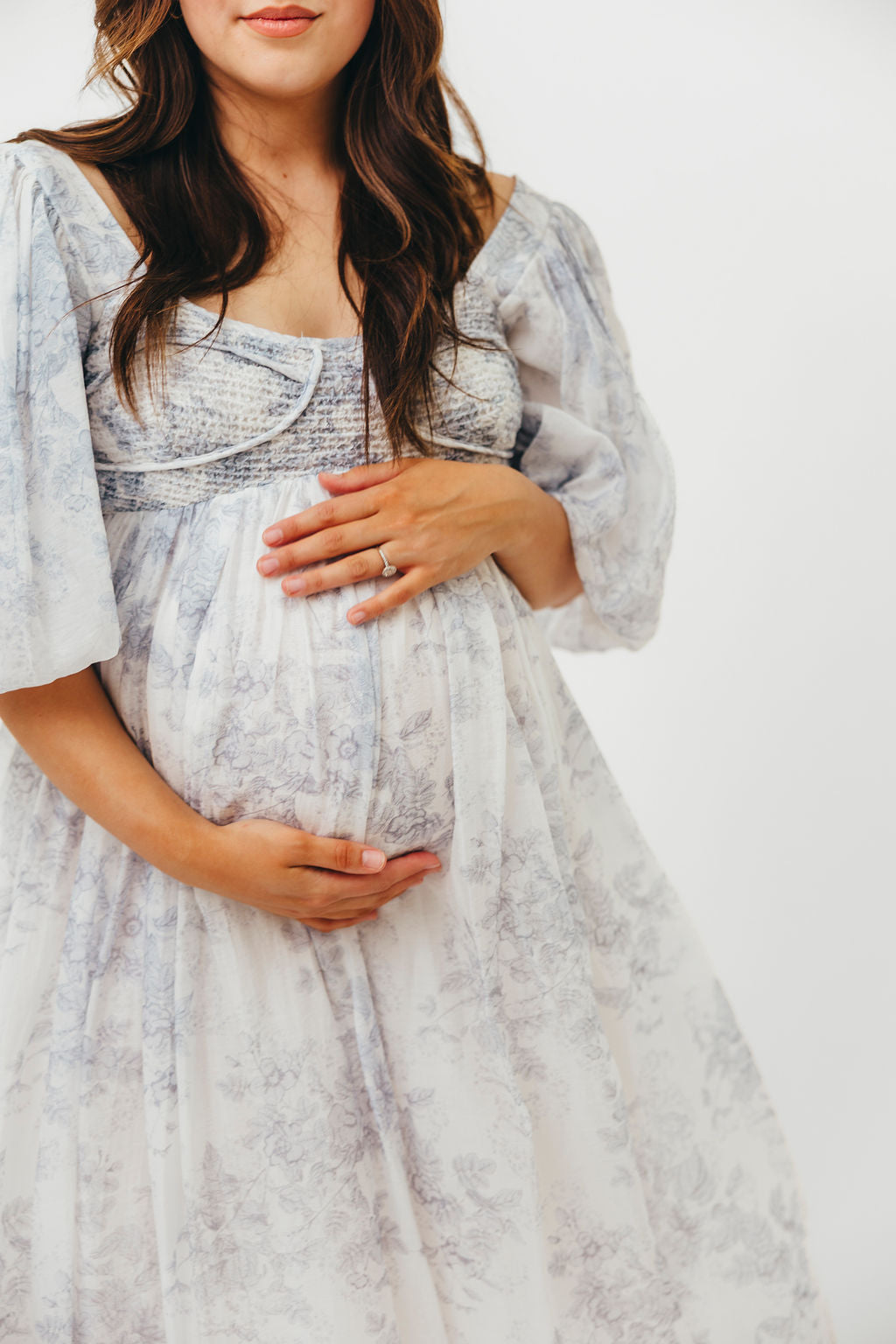 Harlow Maxi Dress in Light Blue Floral - Bump Friendly and Size Inclusive
