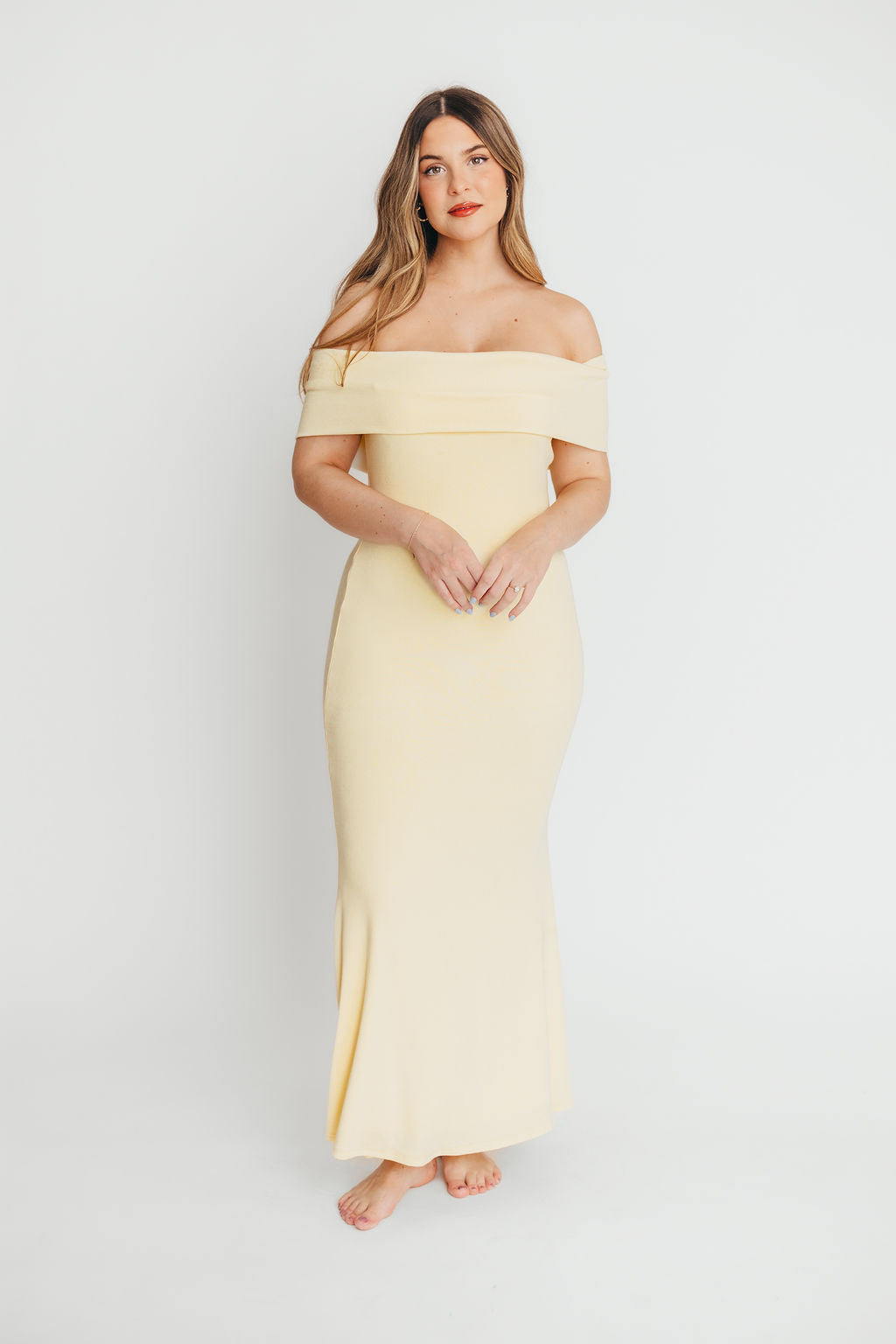 Monroe Dress in Butter Yellow - Bump Friendly