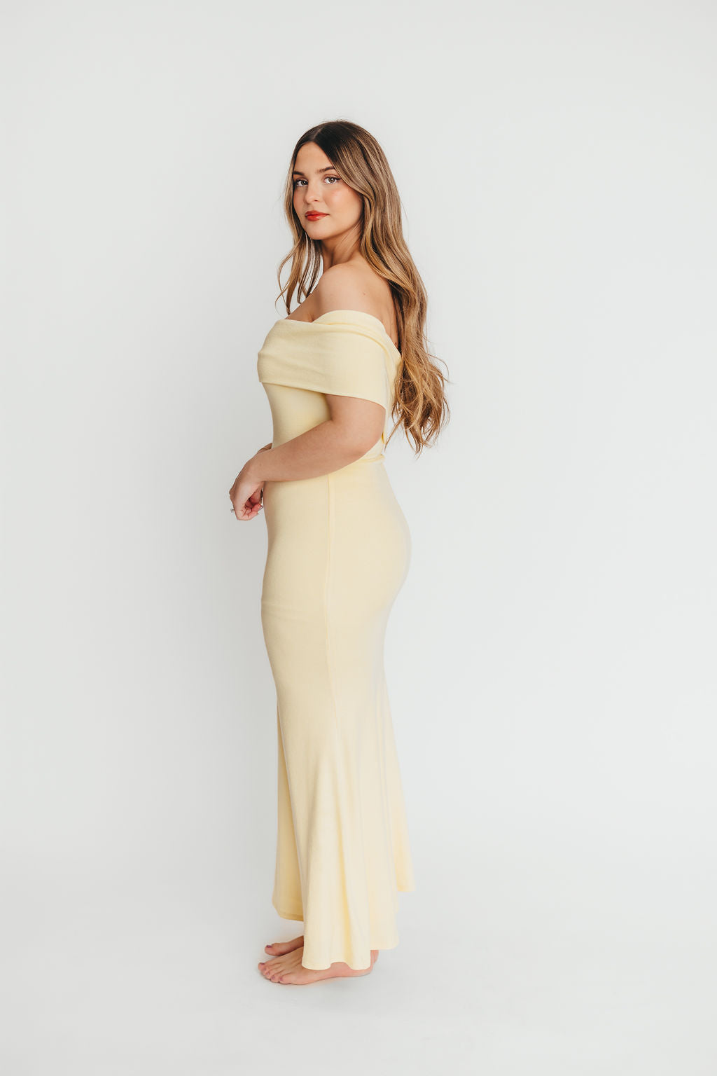 Monroe Dress in Butter Yellow - Bump Friendly