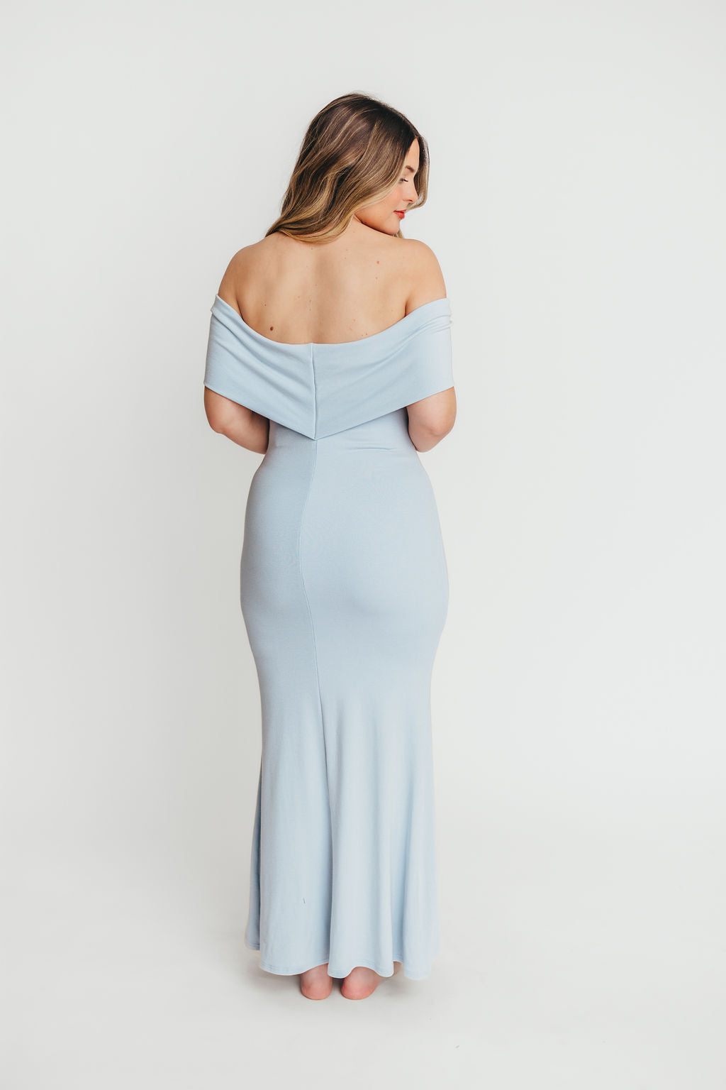 Monroe Maxi Dress in Blue - Bump Friendly