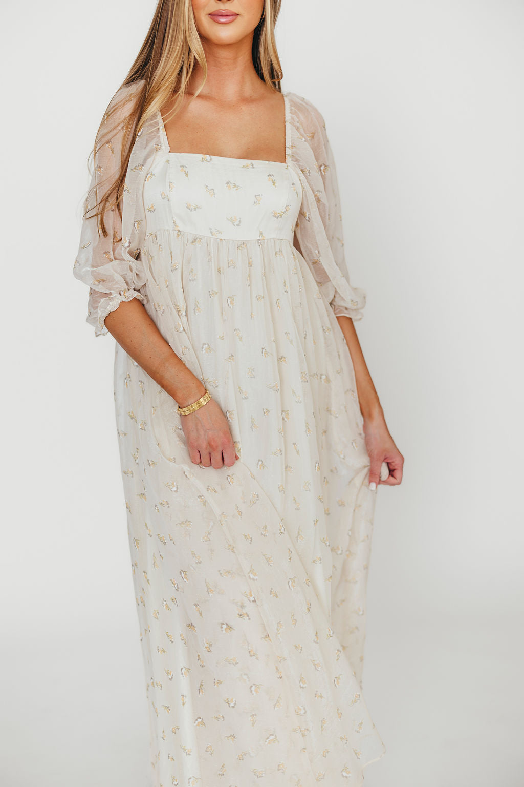 Mona Maxi Dress with Smocking in Butter Floral - Bump Friendly & Inclusive Sizing (S-3XL)