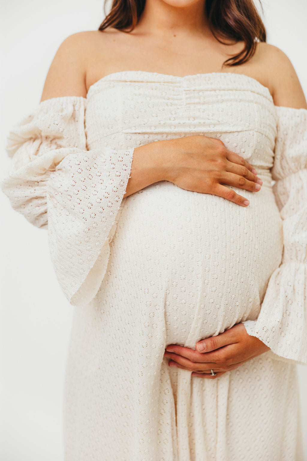 Corrine Tiered Sleeve Maxi Dress in Ivory Cream