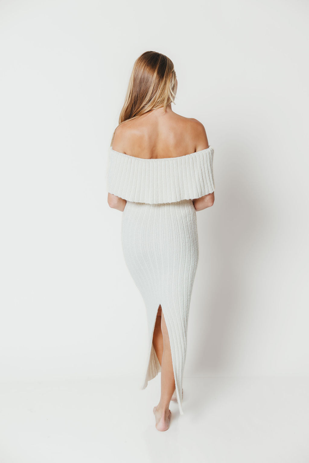 Aston Bow Front Maxi Sweater Dress in Ivory– Bump Friendly & Inclusive Sizing (S-3XL)