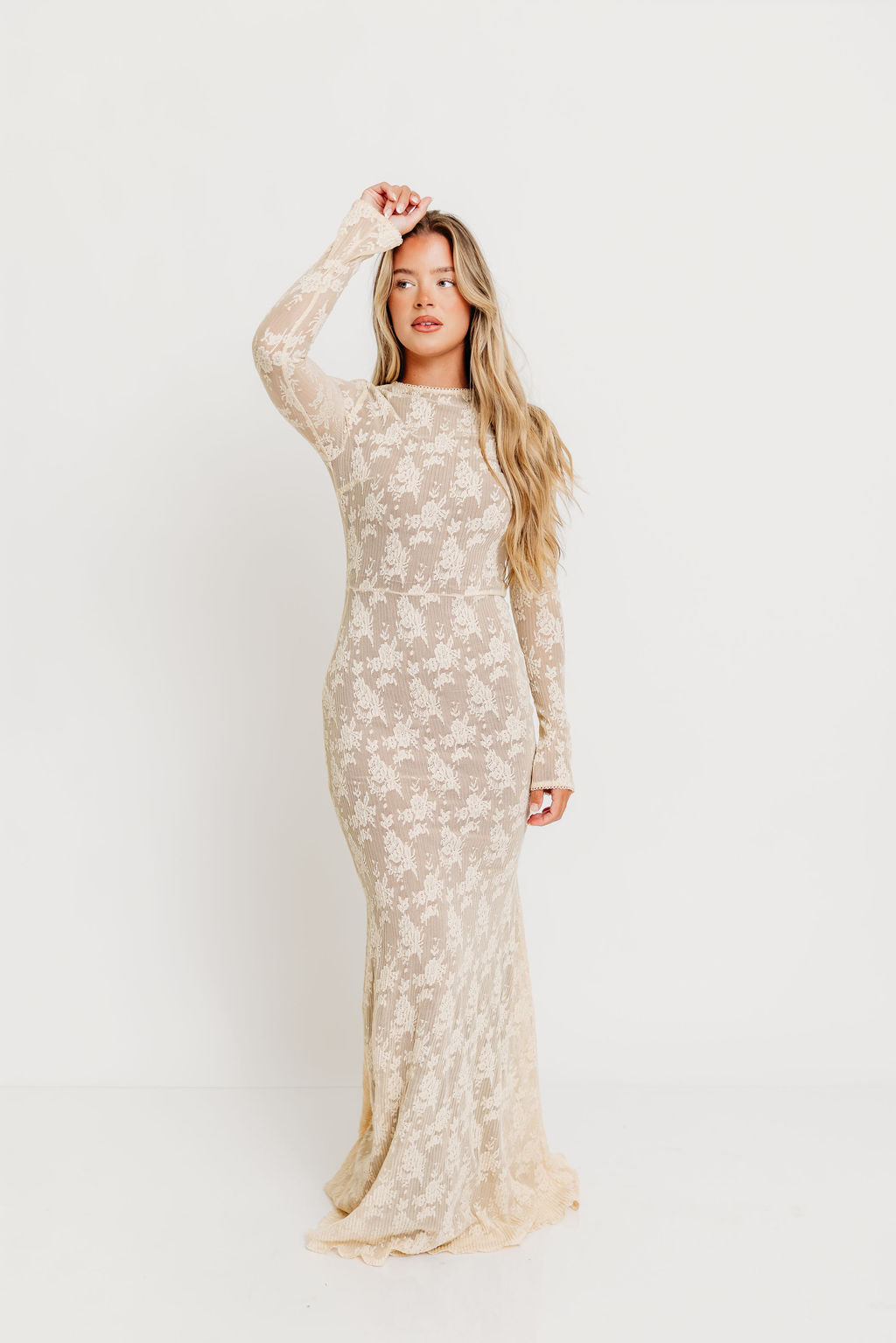 Seraphine Lace Maxi Dress in Cream - Inclusive Sizing & Bump Friendly (Size Up for Bump) *11/21 PRE-ORDER*