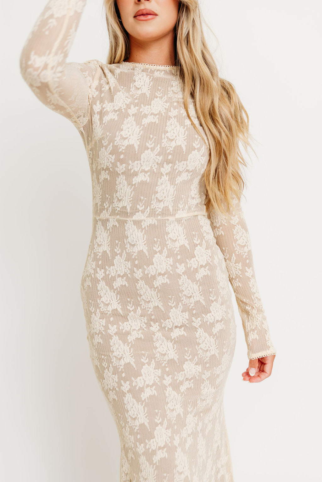 Seraphine Lace Maxi Dress in Cream - Inclusive Sizing & Bump Friendly (Size Up for Bump) *11/21 PRE-ORDER*