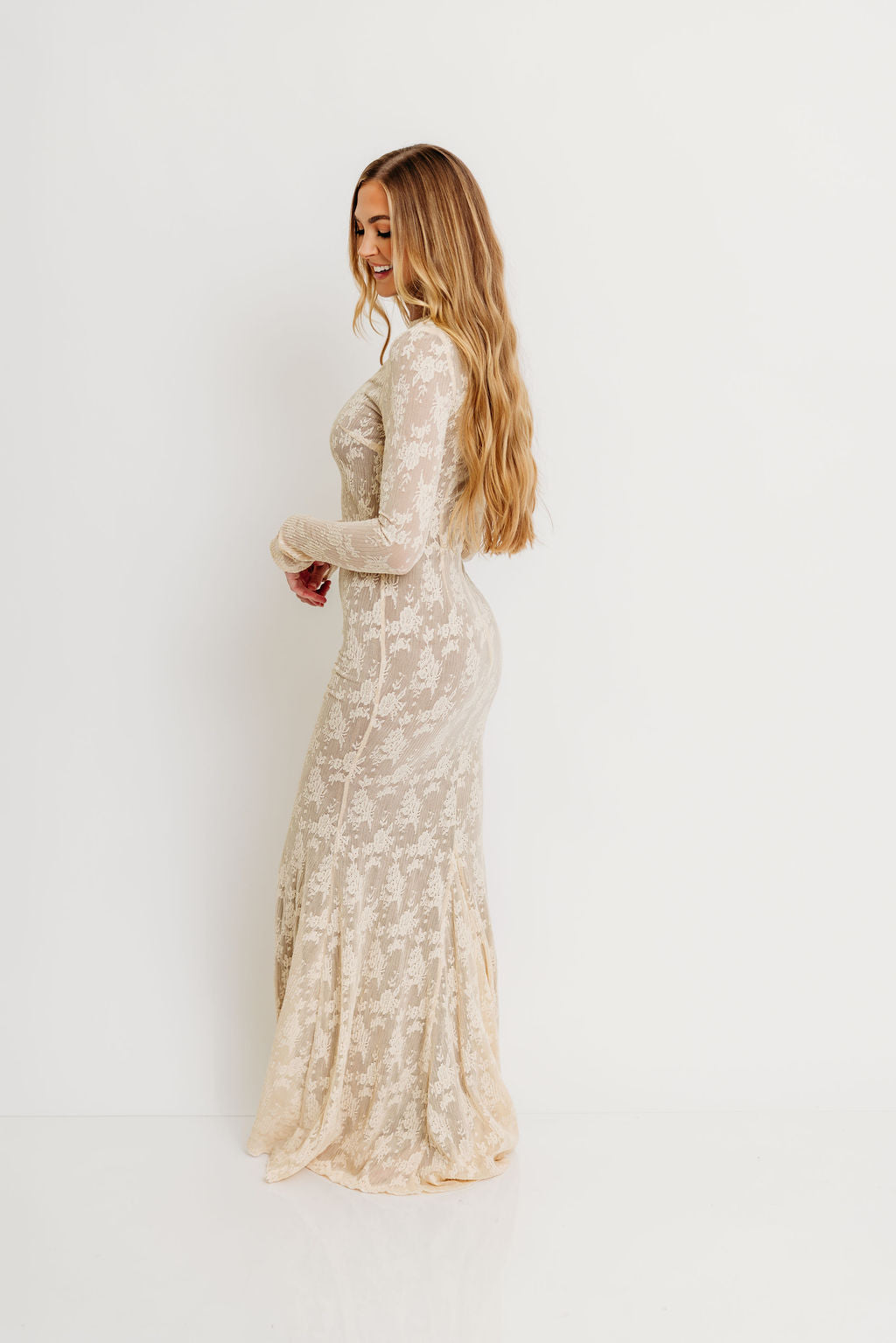 Seraphine Lace Maxi Dress in Cream - Inclusive Sizing & Bump Friendly (Size Up for Bump) *11/21 PRE-ORDER*