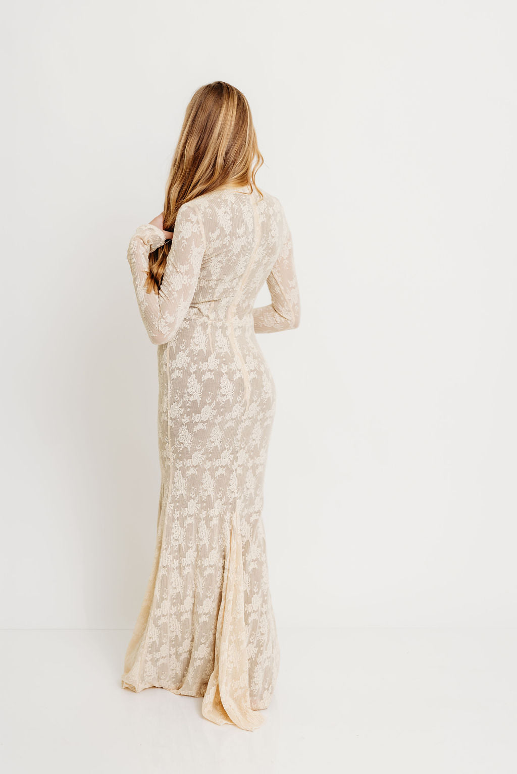 Seraphine Lace Maxi Dress in Cream - Inclusive Sizing & Bump Friendly (Size Up for Bump) *11/21 PRE-ORDER*