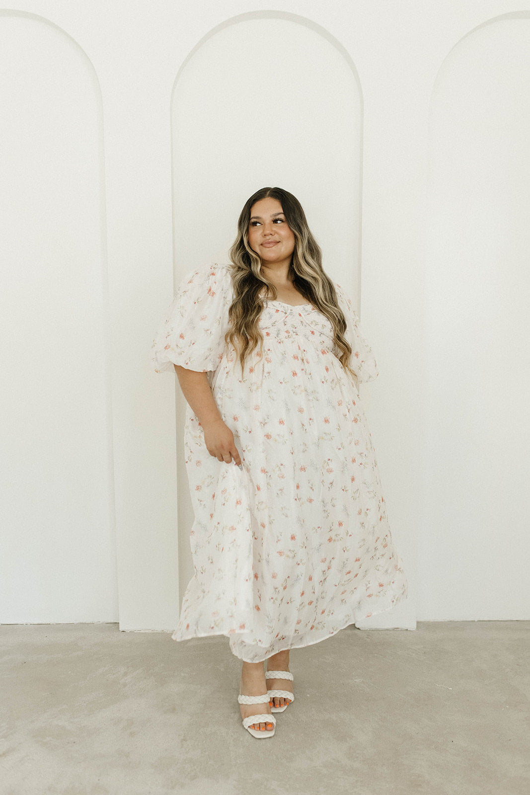 Harlow Maxi Dress in Tiny Pink Floral - Bump Friendly & Inclusive Sizing (S-3XL) *Final-Sale*