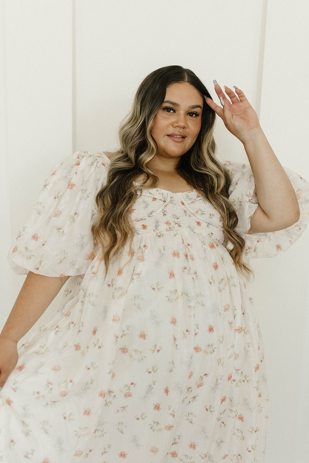 Harlow Maxi Dress in Tiny Pink Floral - Bump Friendly & Inclusive Sizing (S-3XL) *Final-Sale*