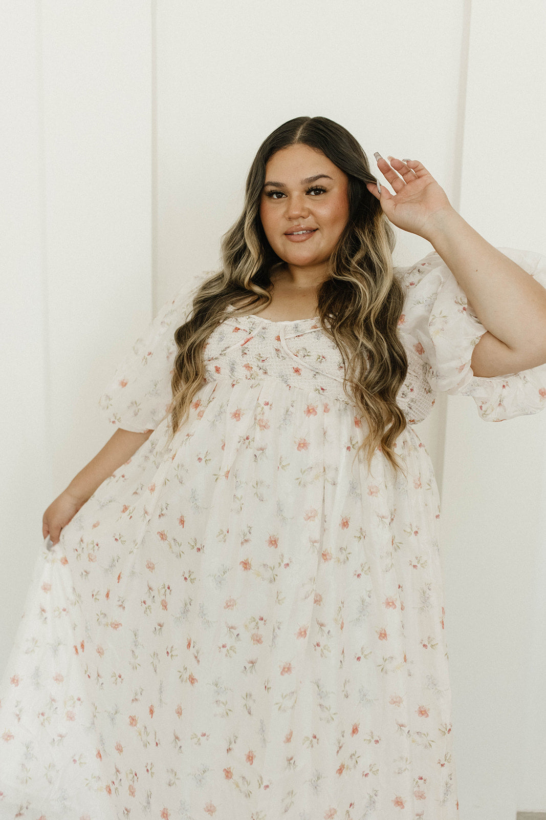 Harlow Maxi Dress in Tiny Pink Floral - Bump Friendly & Inclusive Sizing (S-3XL) *Final-Sale*