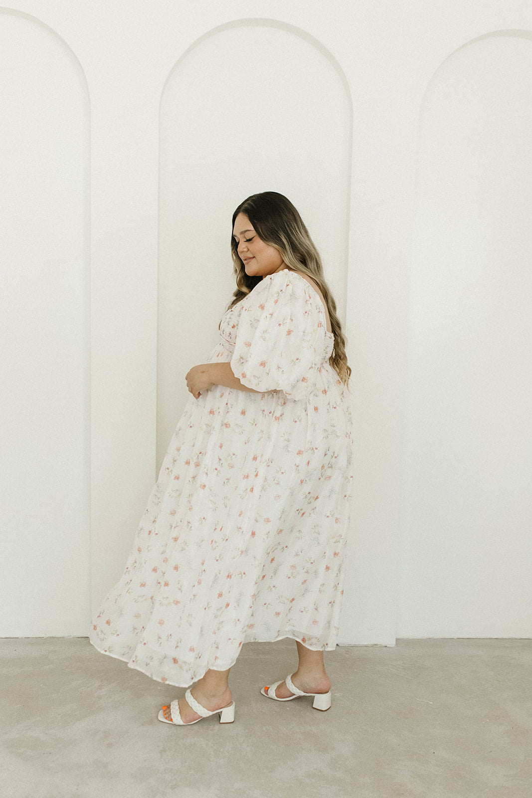 Harlow Maxi Dress in Tiny Pink Floral - Bump Friendly & Inclusive Sizing (S-3XL) *Final-Sale*