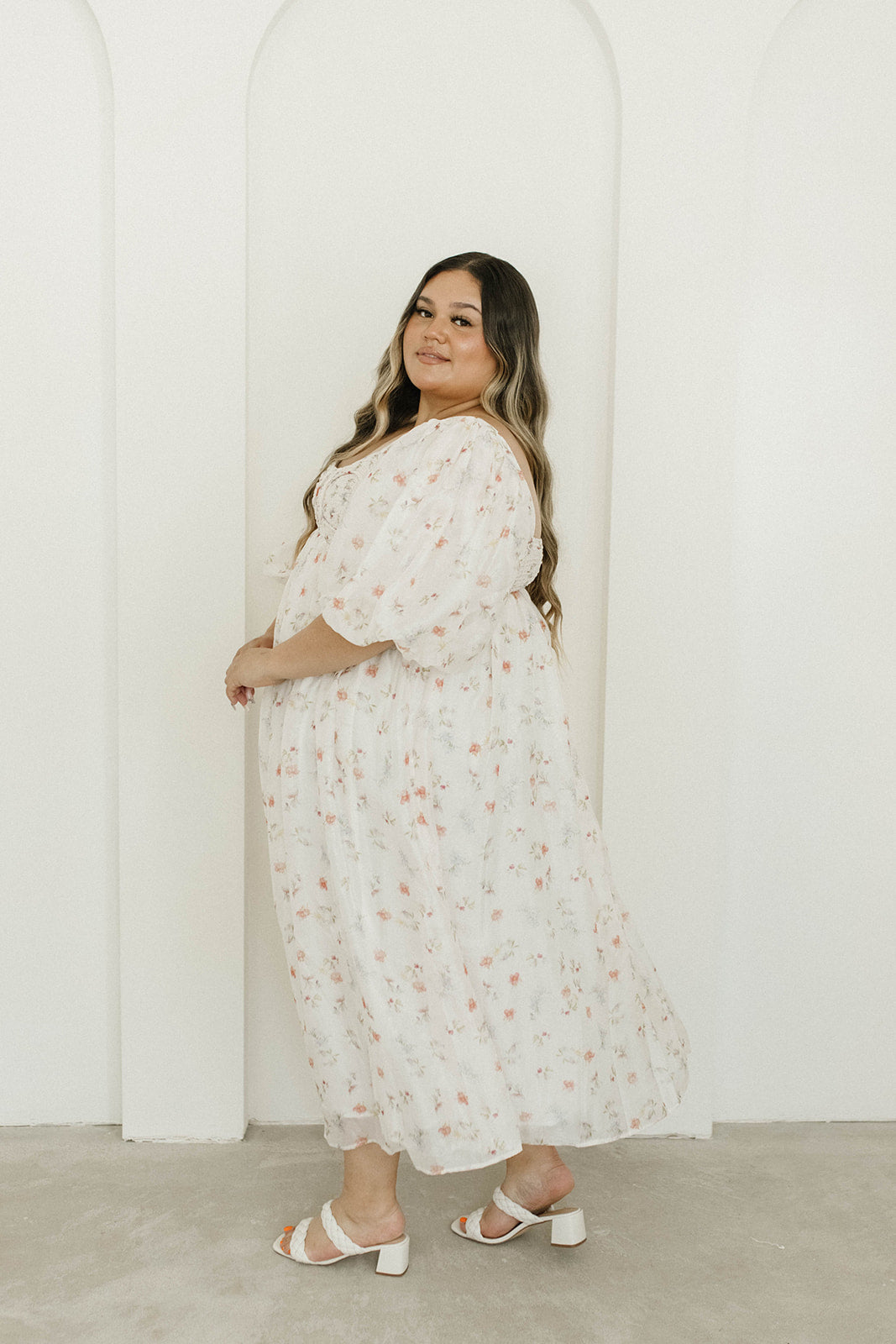 Harlow Maxi Dress in Tiny Pink Floral - Bump Friendly & Inclusive Sizing (S-3XL) *Final-Sale*