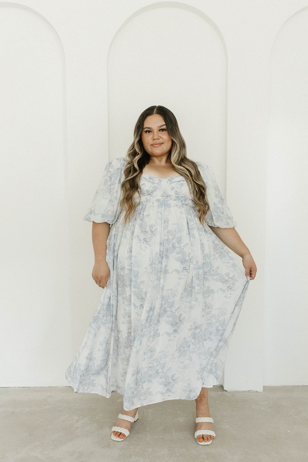 Harlow Maxi Dress in Light Blue Floral - Bump Friendly and Size Inclusive