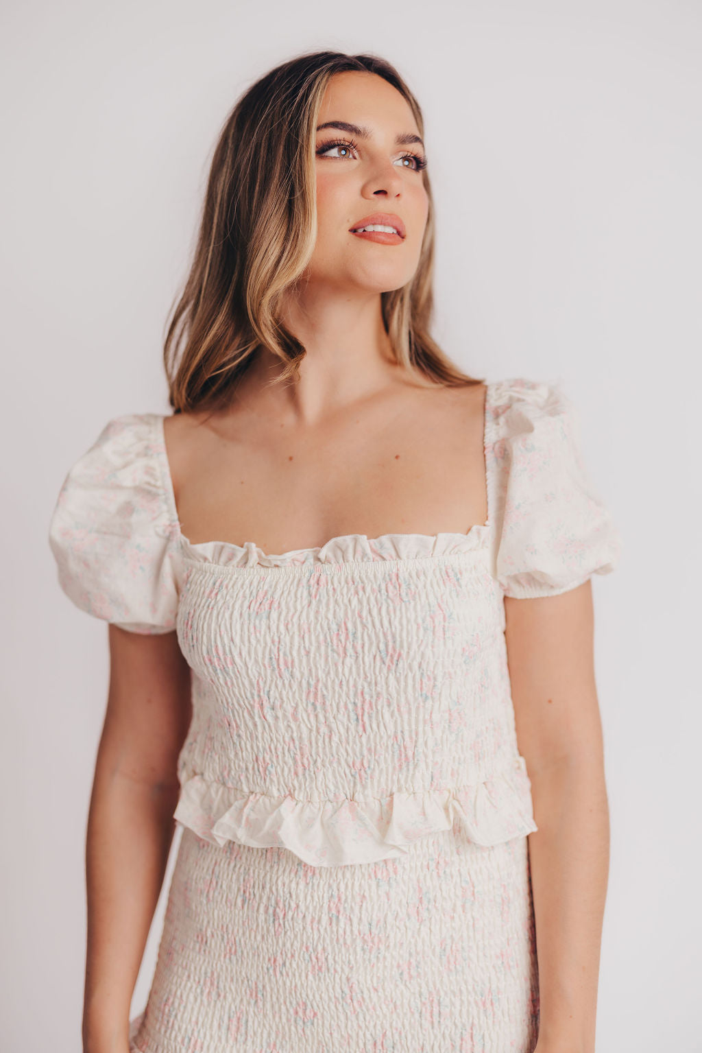 Ada Smocked Dress in Pink Floral- Bump Friendly & Inclusive Sizing (S-3XL) *Final-Sale*