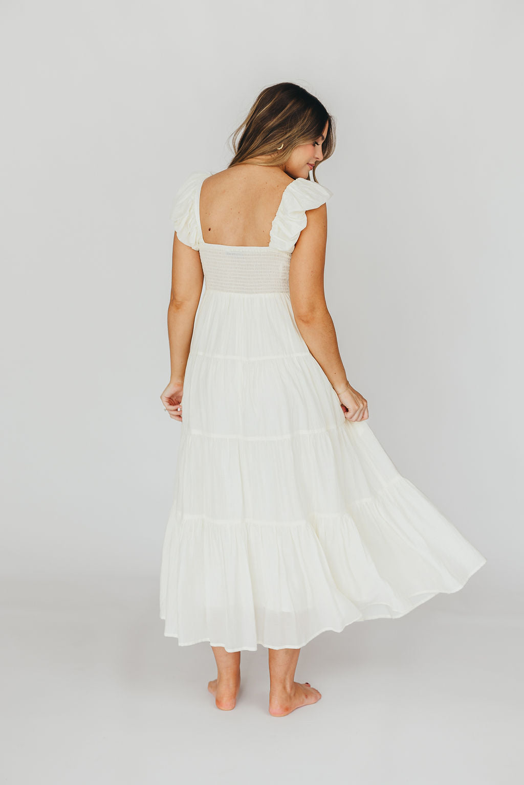 Katy Pleated Bodice Maxi Dress in Cream - Bump Friendly *11/10 PRE-ORDER* (Last Restock of the Year)