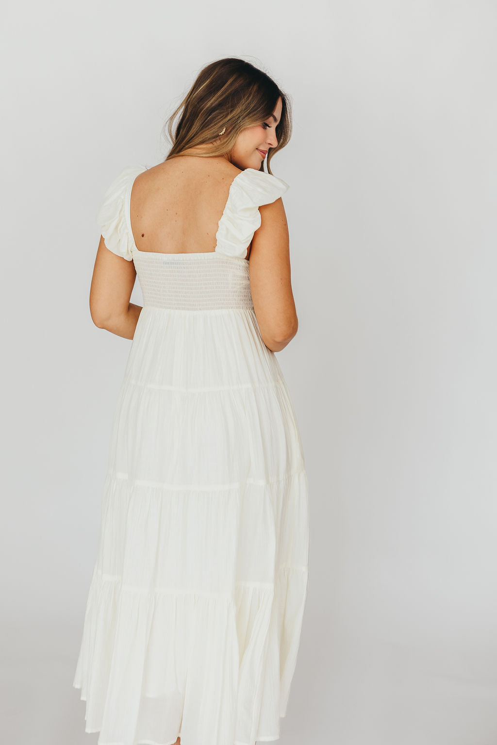 Katy Pleated Bodice Maxi Dress in Cream - Bump Friendly *11/10 PRE-ORDER* (Last Restock of the Year)