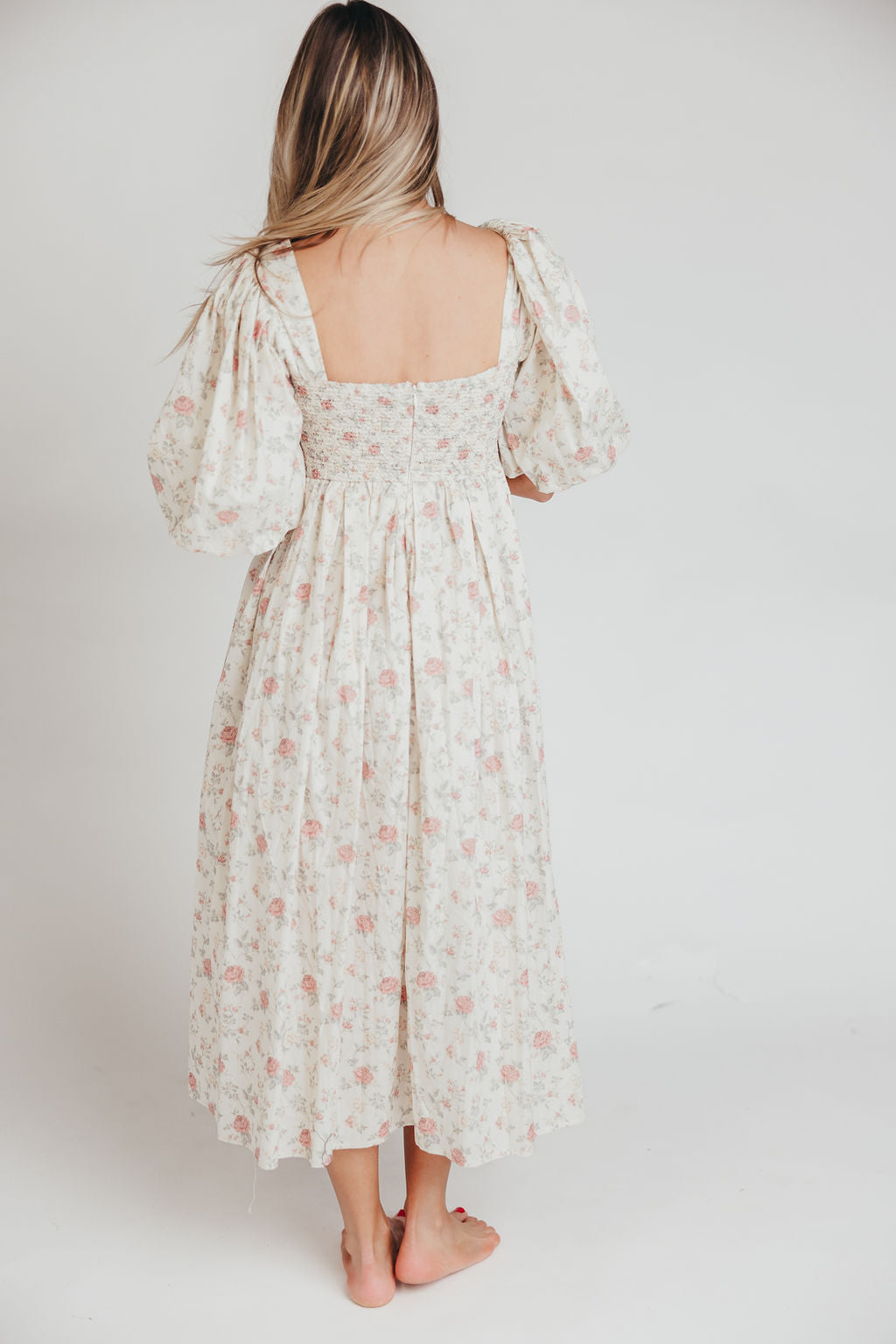 Harlow Maxi Dress in Off-White Floral - Bump Friendly & Inclusive Sizing (S-3XL) *Final-Sale*