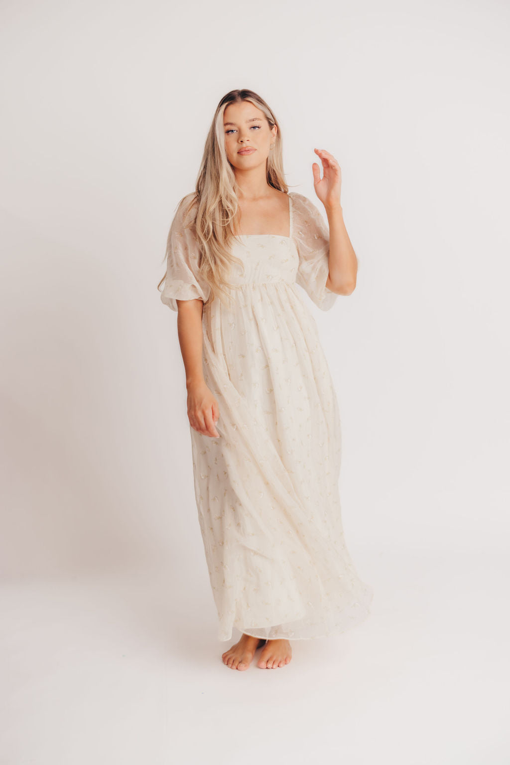 Mona Maxi Dress with Smocking in Butter Floral - Bump Friendly & Inclusive Sizing (S-3XL)