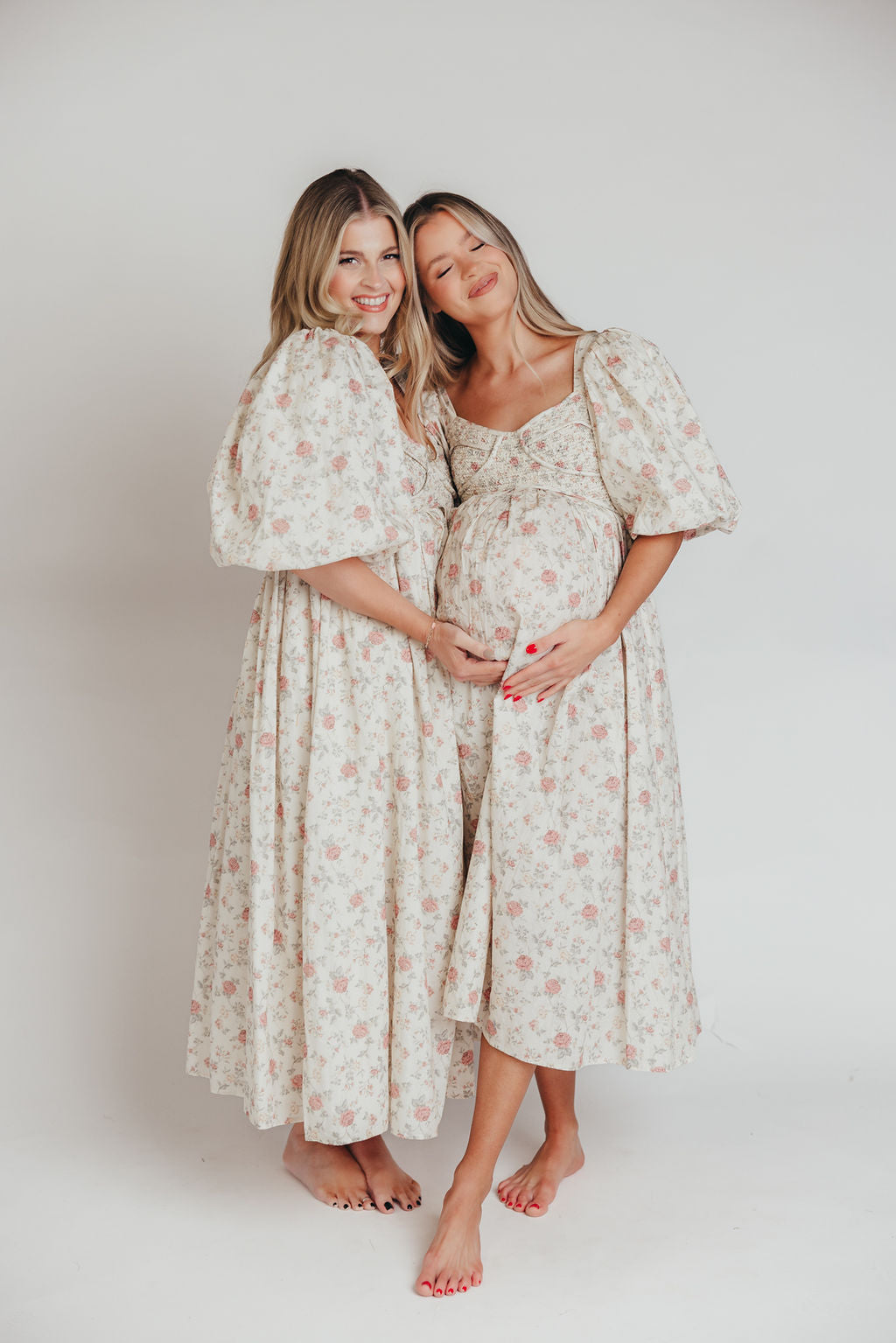 Harlow Maxi Dress in Off-White Floral - Bump Friendly & Inclusive Sizing (S-3XL) *Final-Sale*