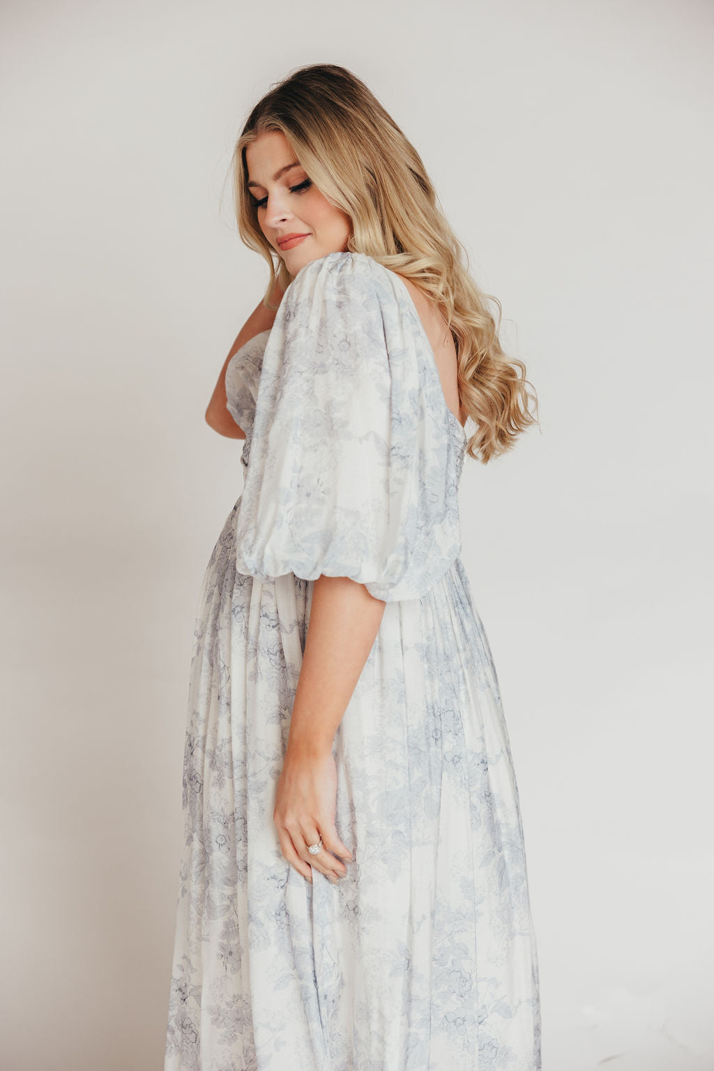 Harlow Maxi Dress in Light Blue Floral - Bump Friendly and Size Inclusive