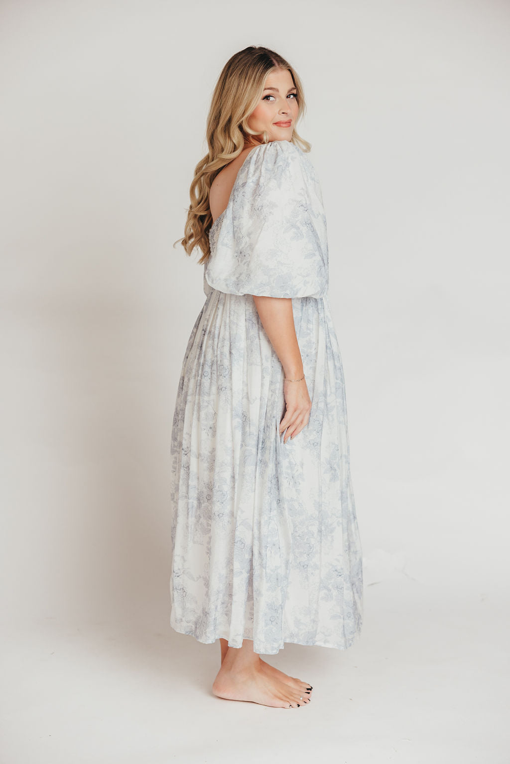 Harlow Maxi Dress in Light Blue Floral - Bump Friendly and Size Inclusive