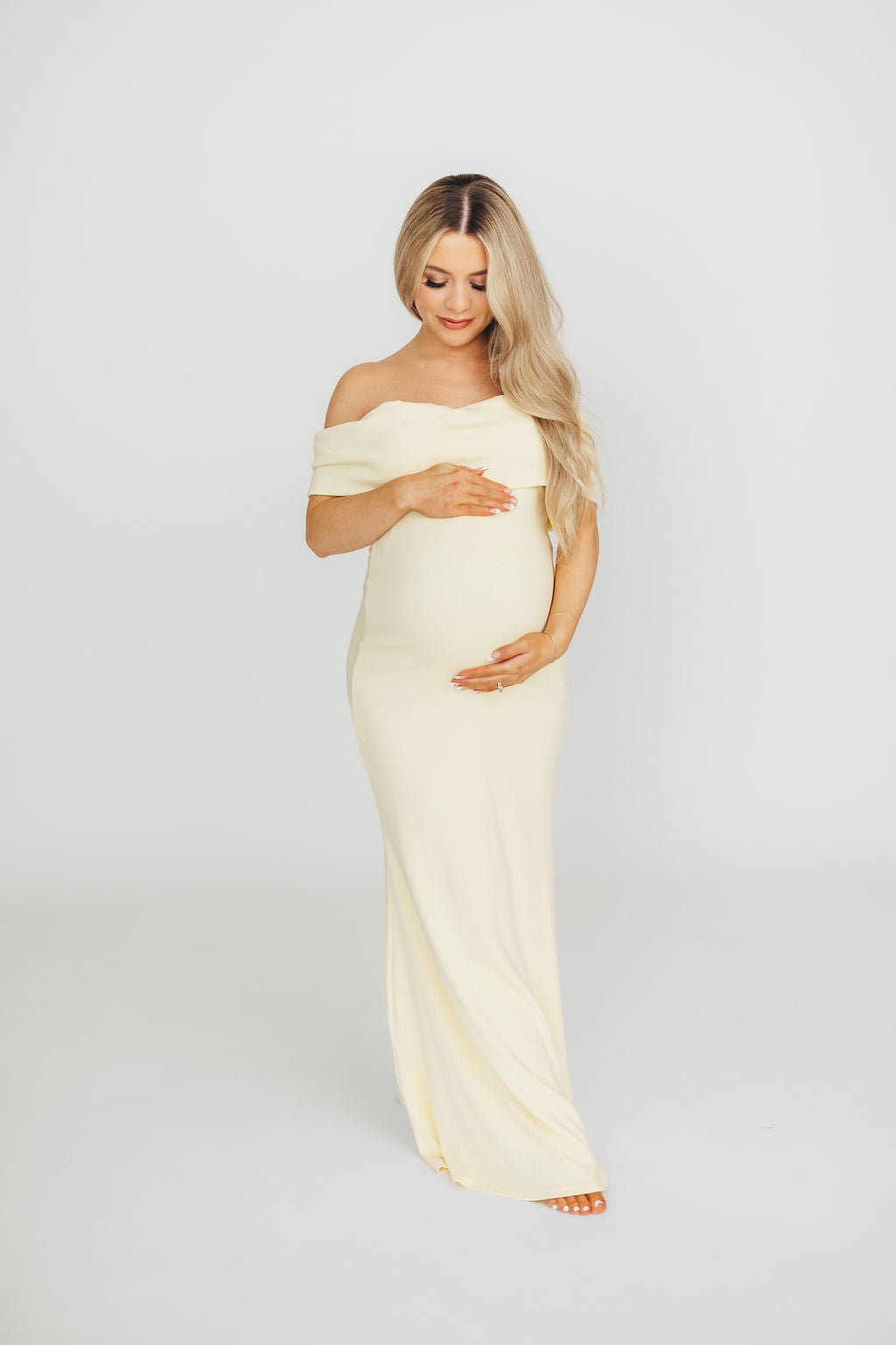 Monroe Dress in Butter Yellow - Bump Friendly