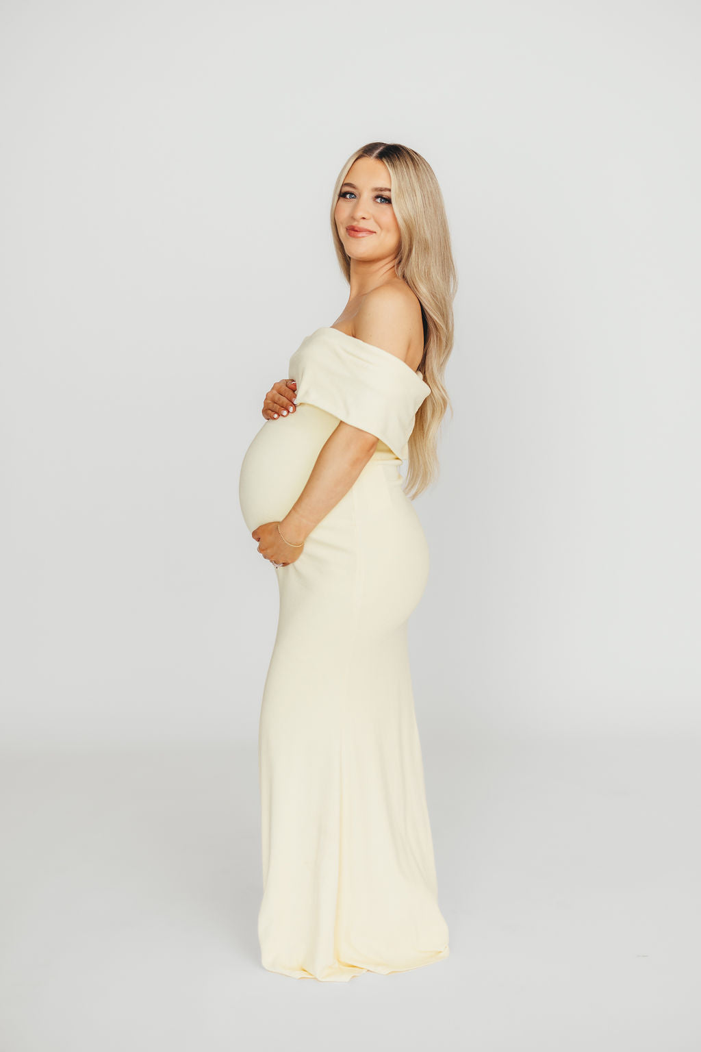 Monroe Dress in Butter Yellow - Bump Friendly