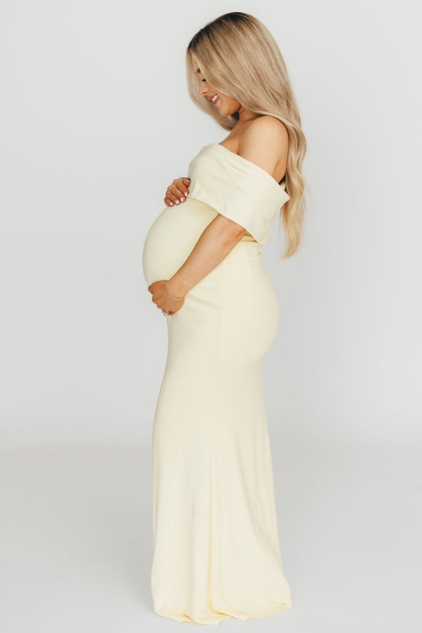 Monroe Dress in Butter Yellow - Bump Friendly