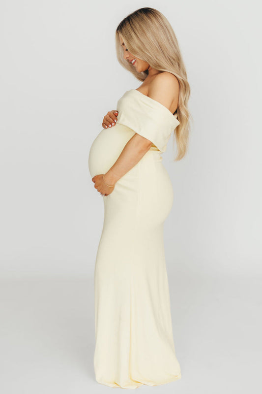 Monroe Dress in Butter Yellow - Bump Friendly