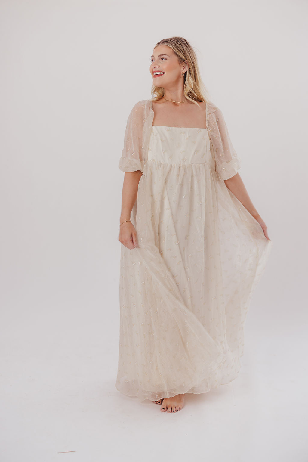 Mona Maxi Dress with Smocking in Butter Floral - Bump Friendly & Inclusive Sizing (S-3XL)
