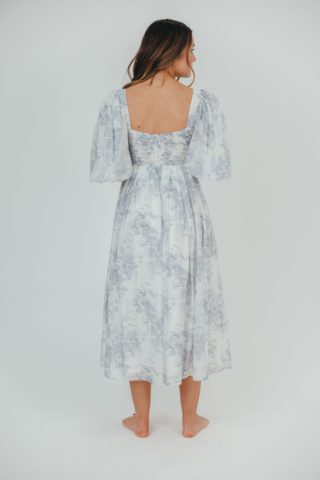 Harlow Maxi Dress in Light Blue Floral - Bump Friendly and Size Inclusive