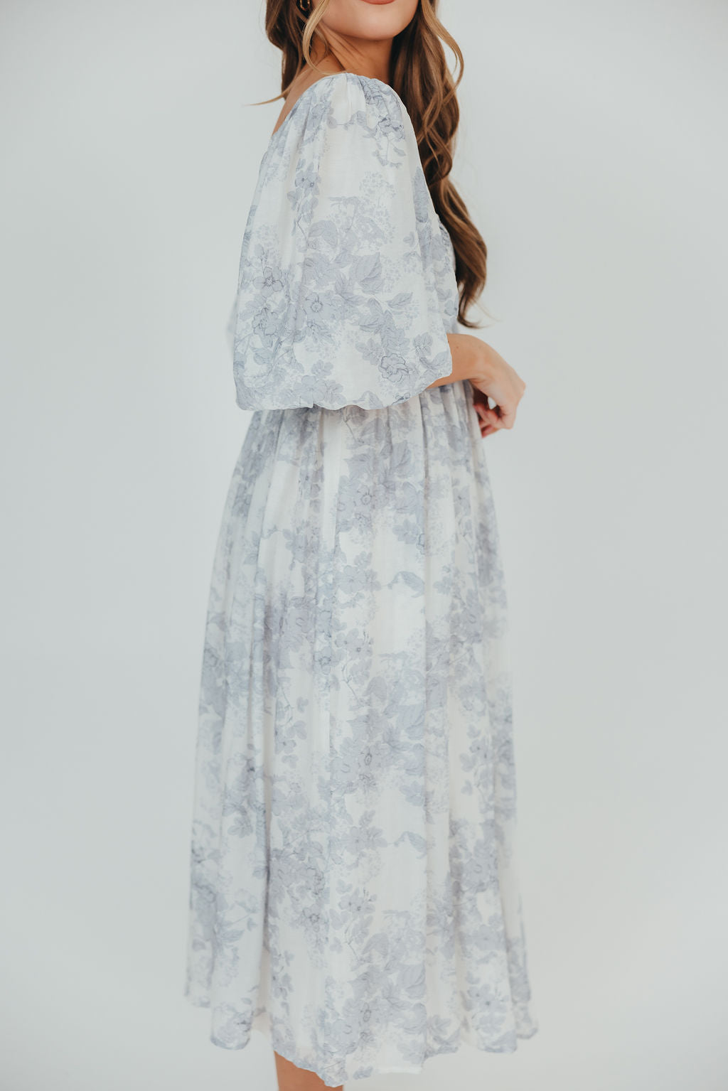 Harlow Maxi Dress in Light Blue Floral - Bump Friendly and Size Inclusive