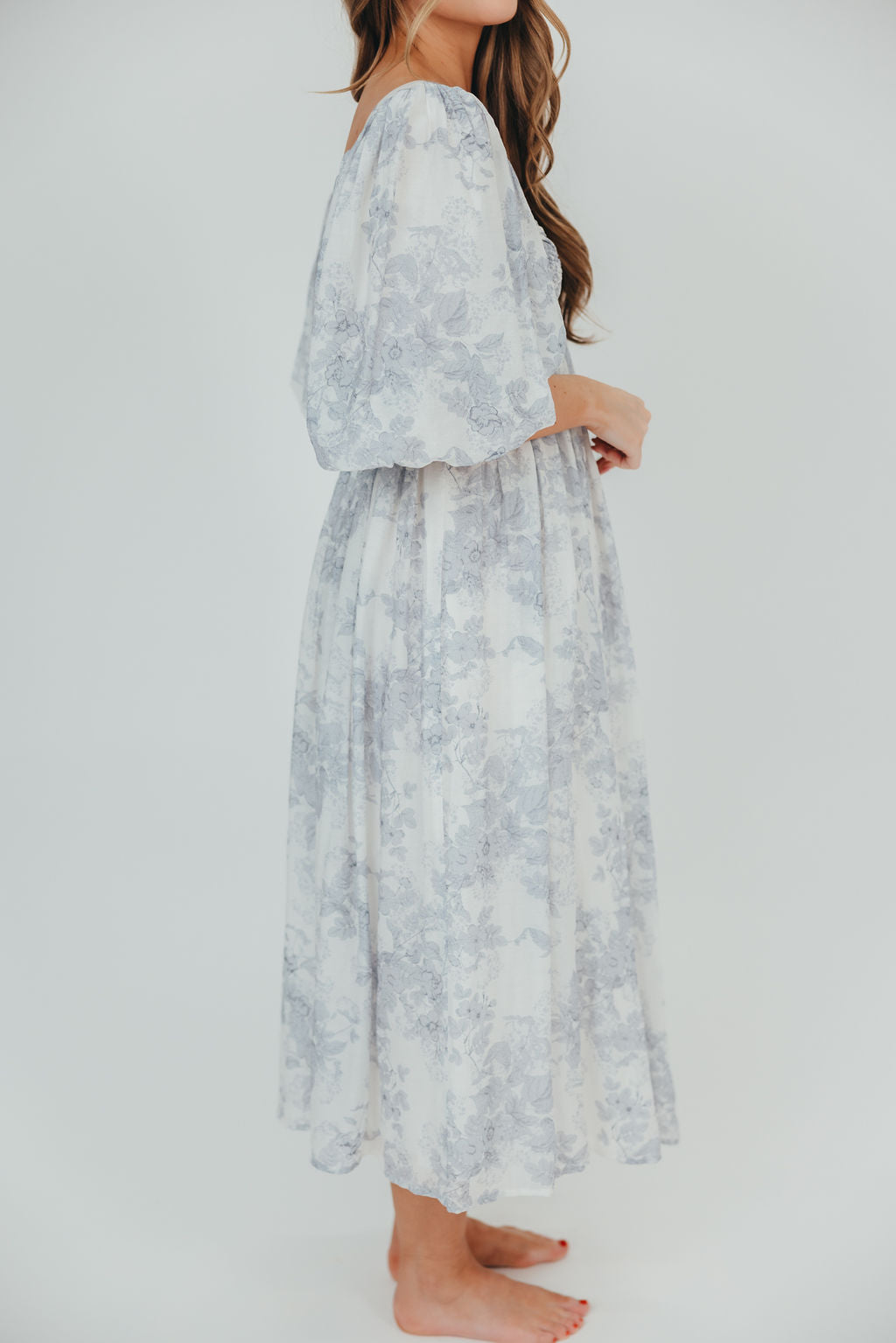 Harlow Maxi Dress in Light Blue Floral - Bump Friendly and Size Inclusive
