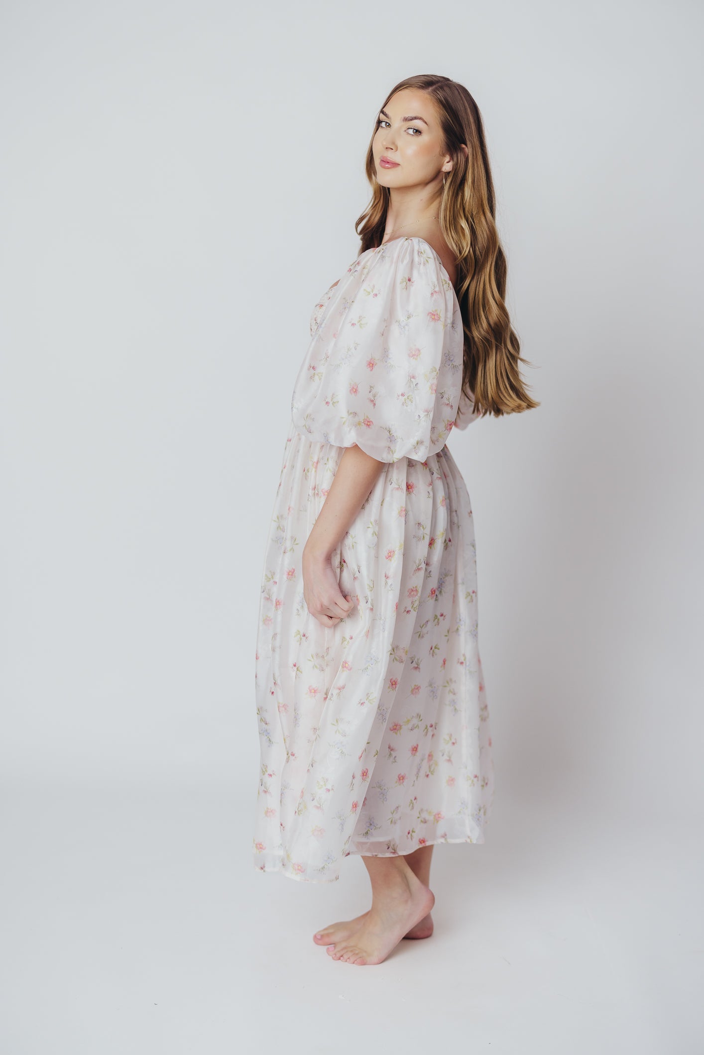 Harlow Maxi Dress in Tiny Pink Floral - Bump Friendly & Inclusive Sizing (S-3XL) *Final-Sale*