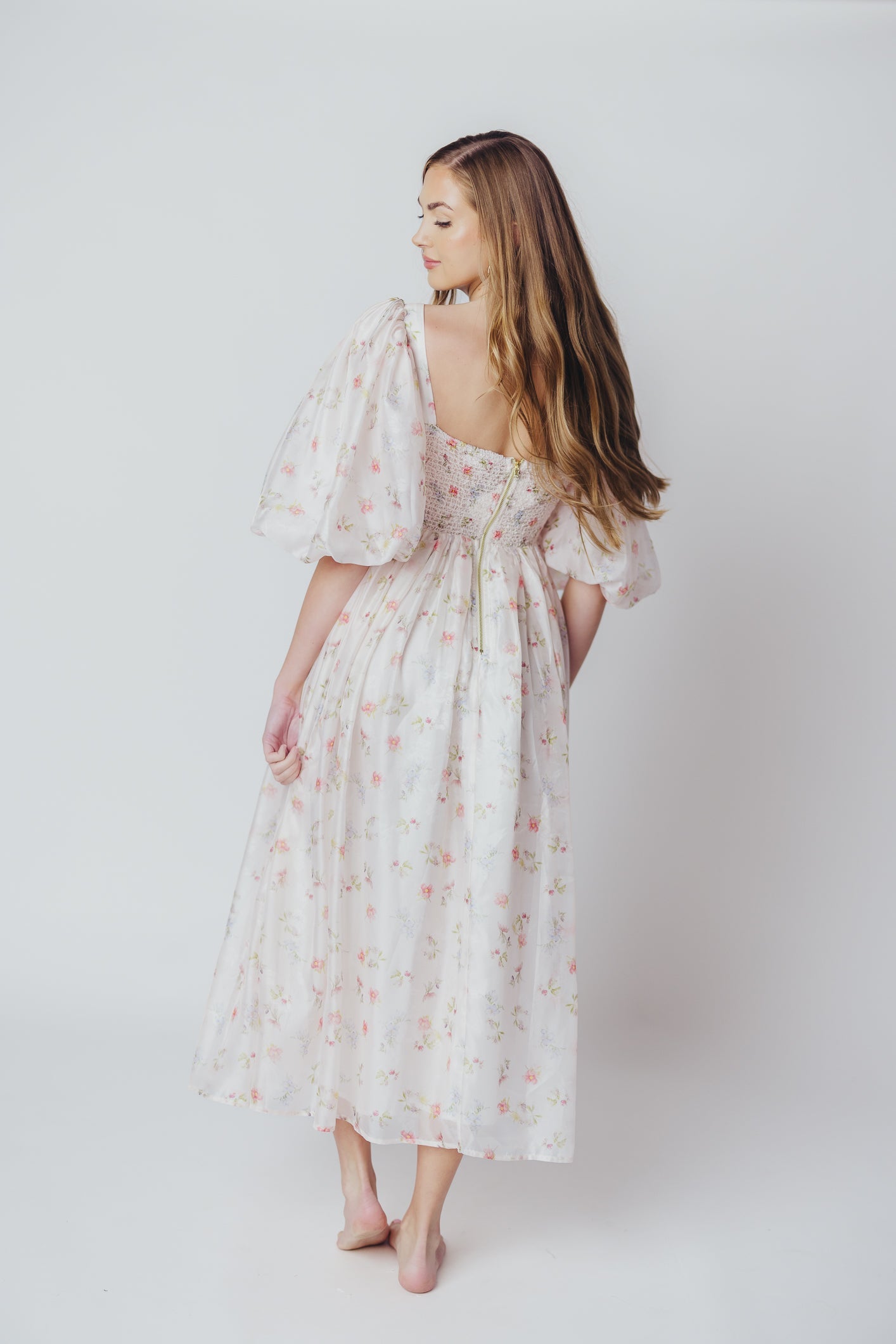 Harlow Maxi Dress in Tiny Pink Floral - Bump Friendly & Inclusive Sizing (S-3XL) *Final-Sale*
