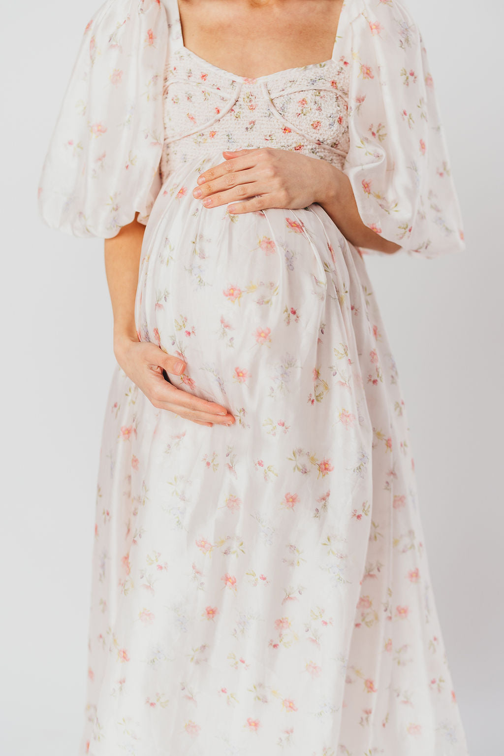 Harlow Maxi Dress in Tiny Pink Floral - Bump Friendly & Inclusive Sizing (S-3XL) *Final-Sale*
