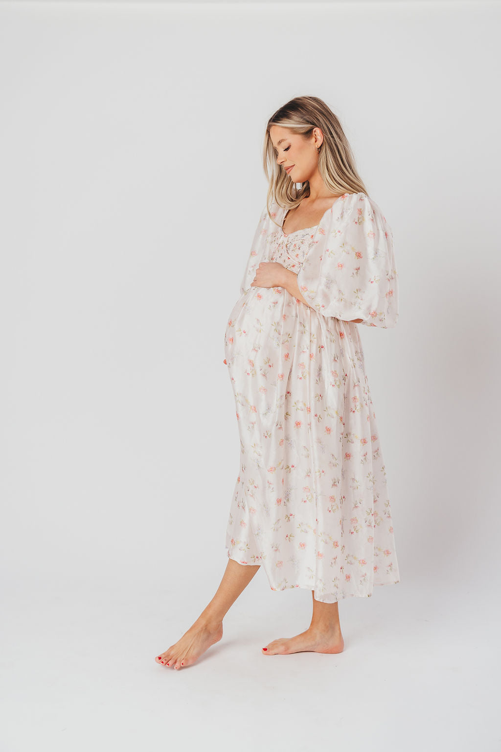 Harlow Maxi Dress in Tiny Pink Floral - Bump Friendly & Inclusive Sizing (S-3XL) *Final-Sale*