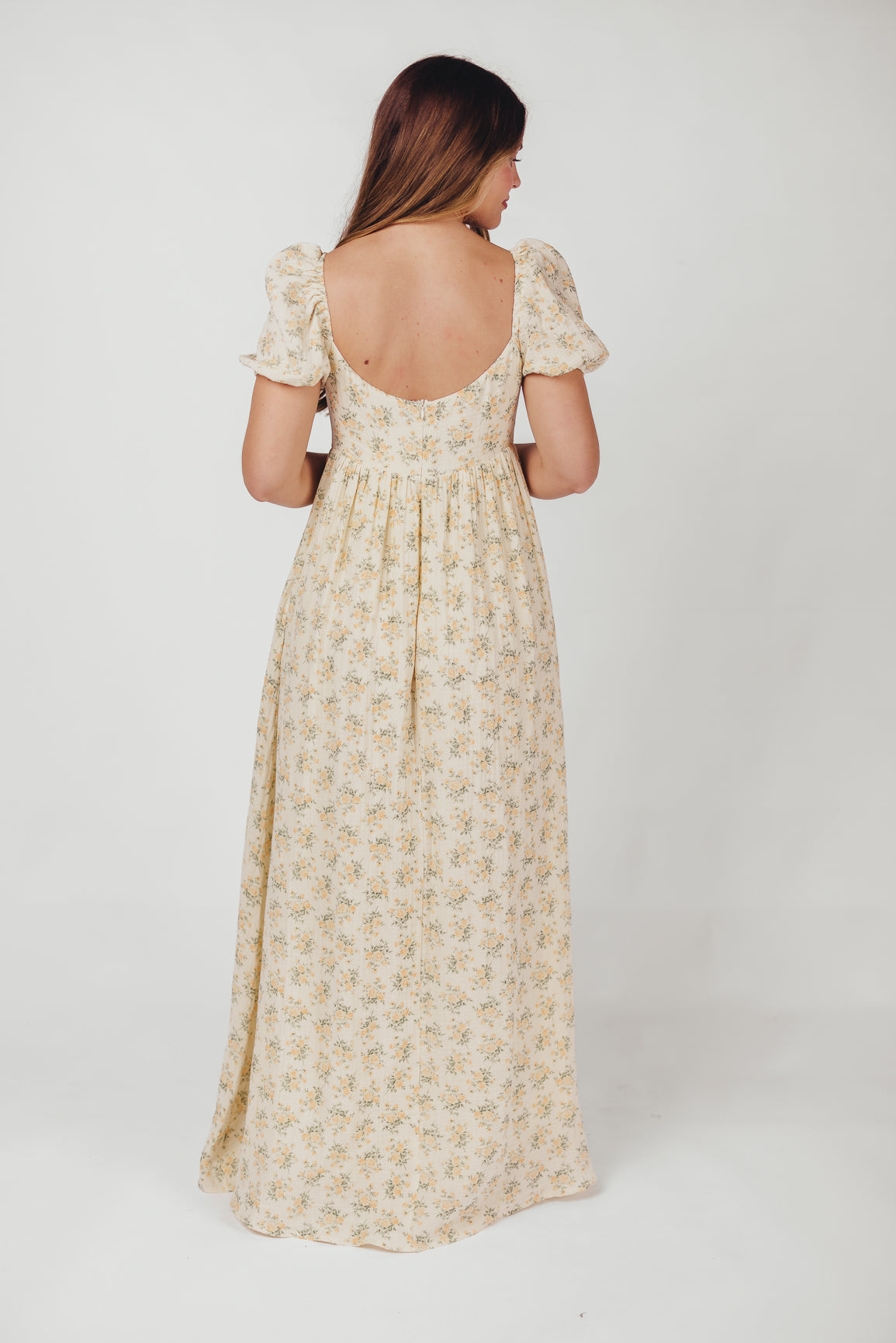 Haven 100% Cotton Tie-Front Maxi Dress in Orange/Green Floral - Bump Friendly