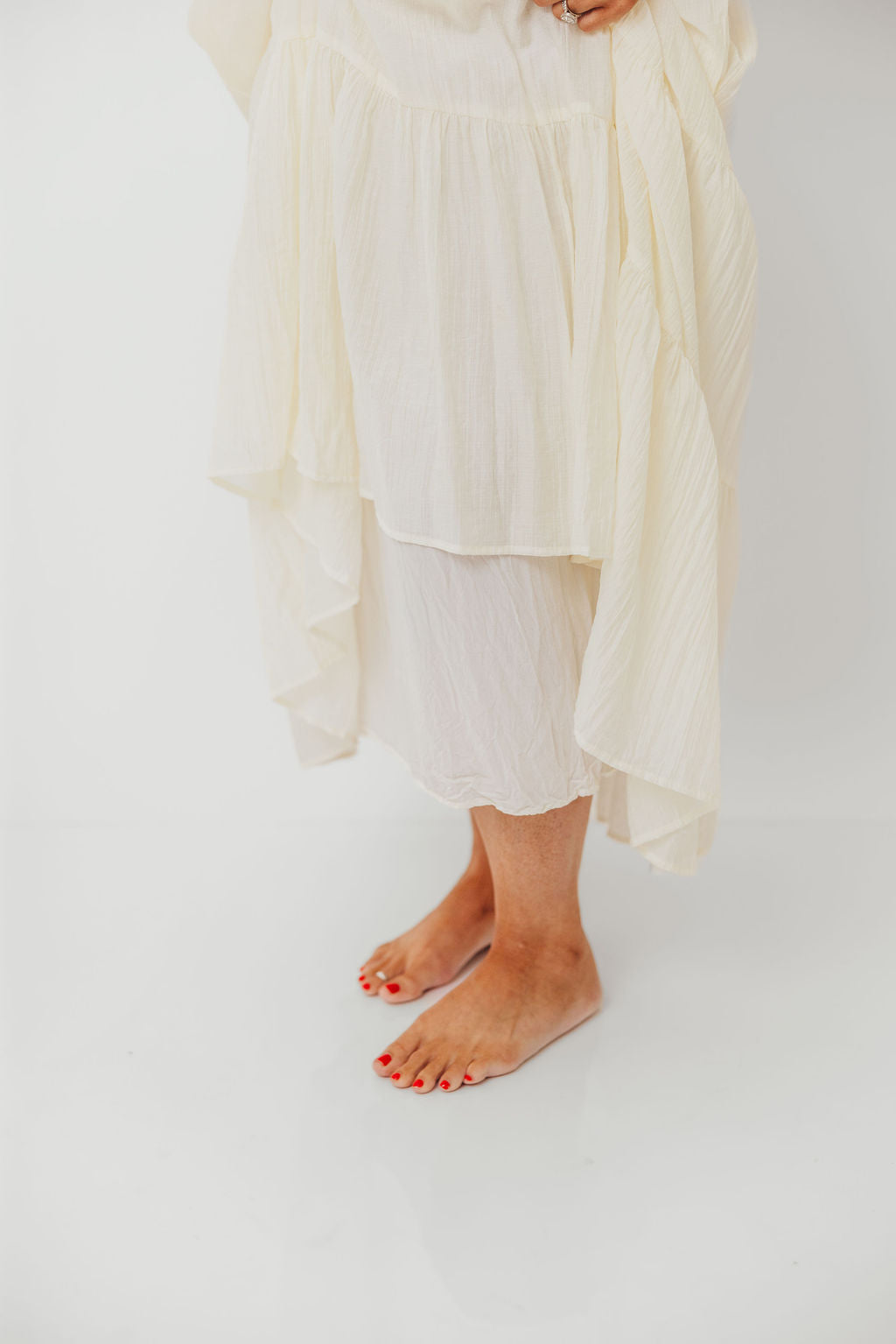 Katy Pleated Bodice Maxi Dress in Cream - Bump Friendly *11/10 PRE-ORDER* (Last Restock of the Year)