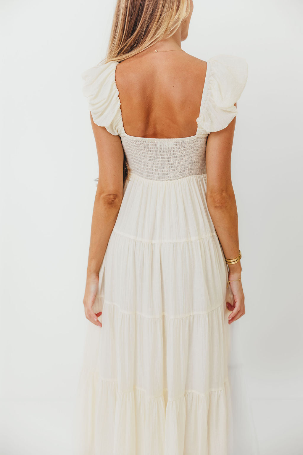 Katy Pleated Bodice Maxi Dress in Cream - Bump Friendly *11/10 PRE-ORDER* (Last Restock of the Year)
